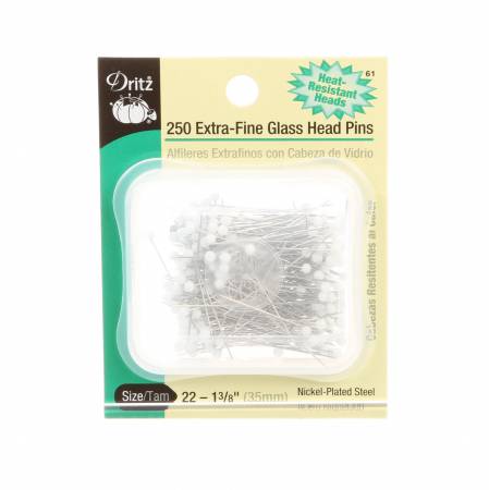 Extra Fine Glass Head Quilting Pin, 34mm, 250count - Black Rabbit Fabric Inc.