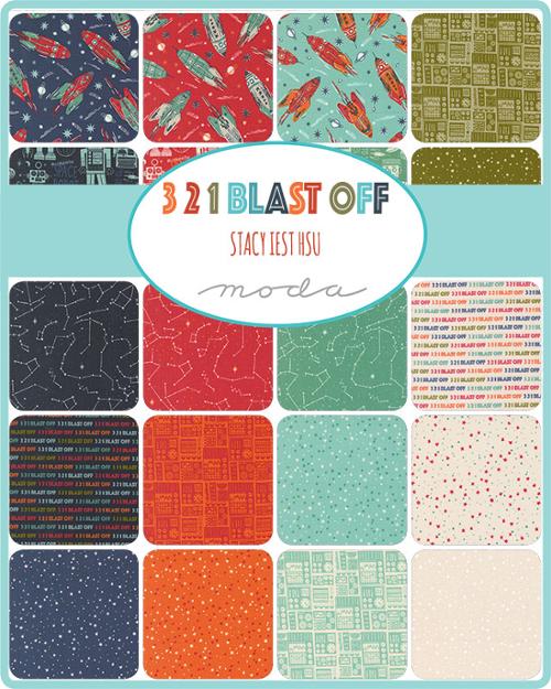 Moda 321 Blast Off 5" Charm Pack 42 pieces - Black Rabbit Fabric Inc.