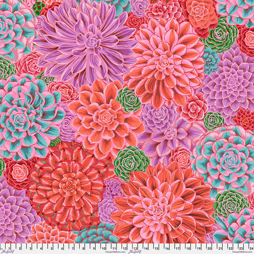 Kaffe Fassett Collective House Leeks - Pink - Black Rabbit Fabric Inc.