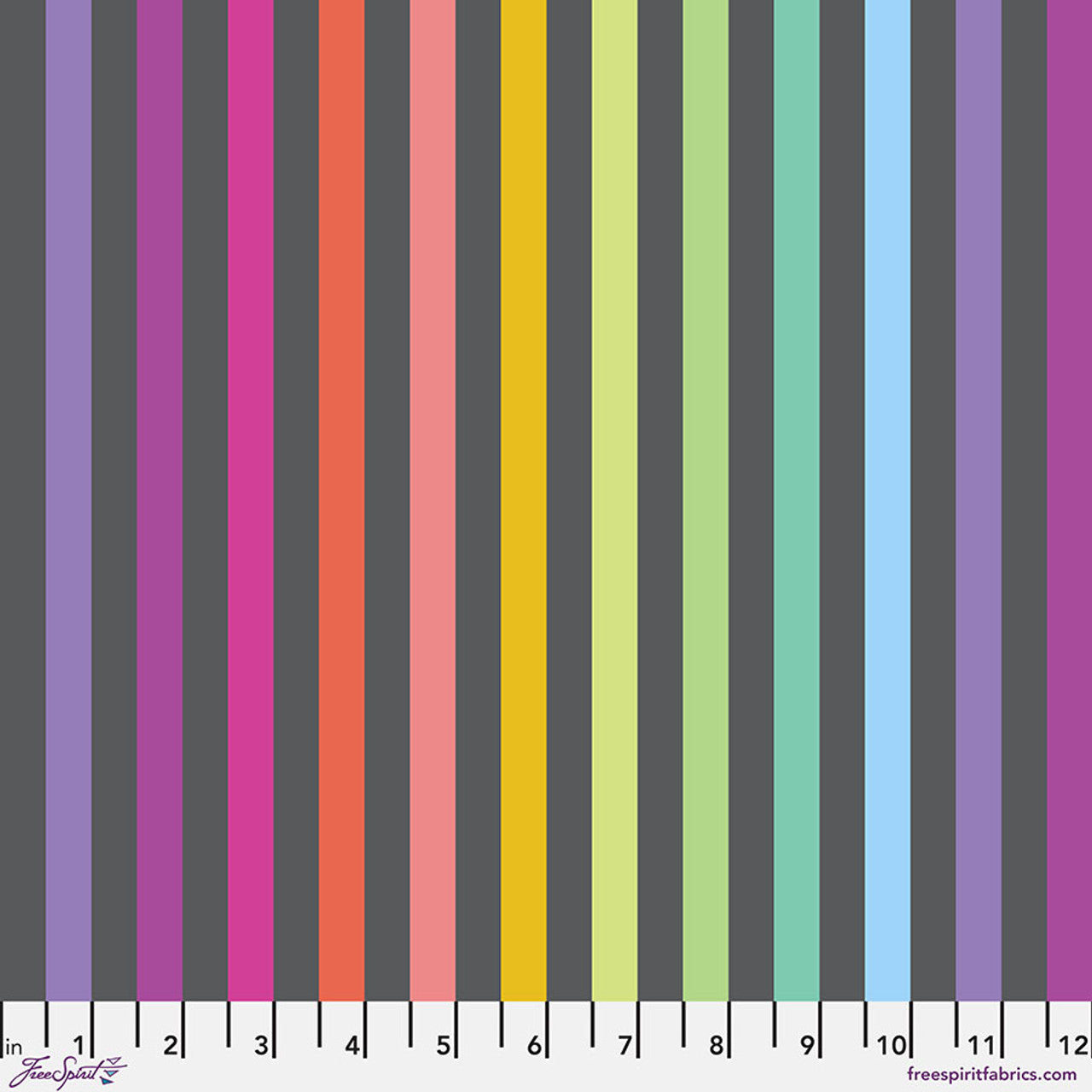 Tula Pink True Colors Graywork Disco Stripe - Carbon