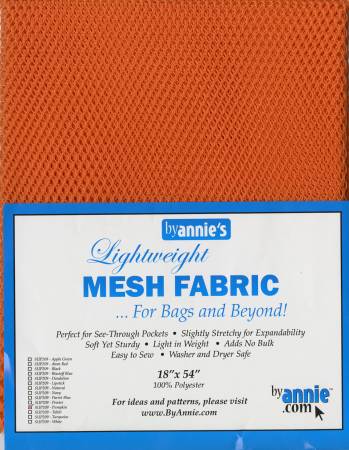 ByAnnie - Lightweight Mesh Fabric, 18" X 54", Pumpkin
