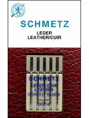 Schmetz Leather Needles, 5 count, size 110 - Black Rabbit Fabric Inc.