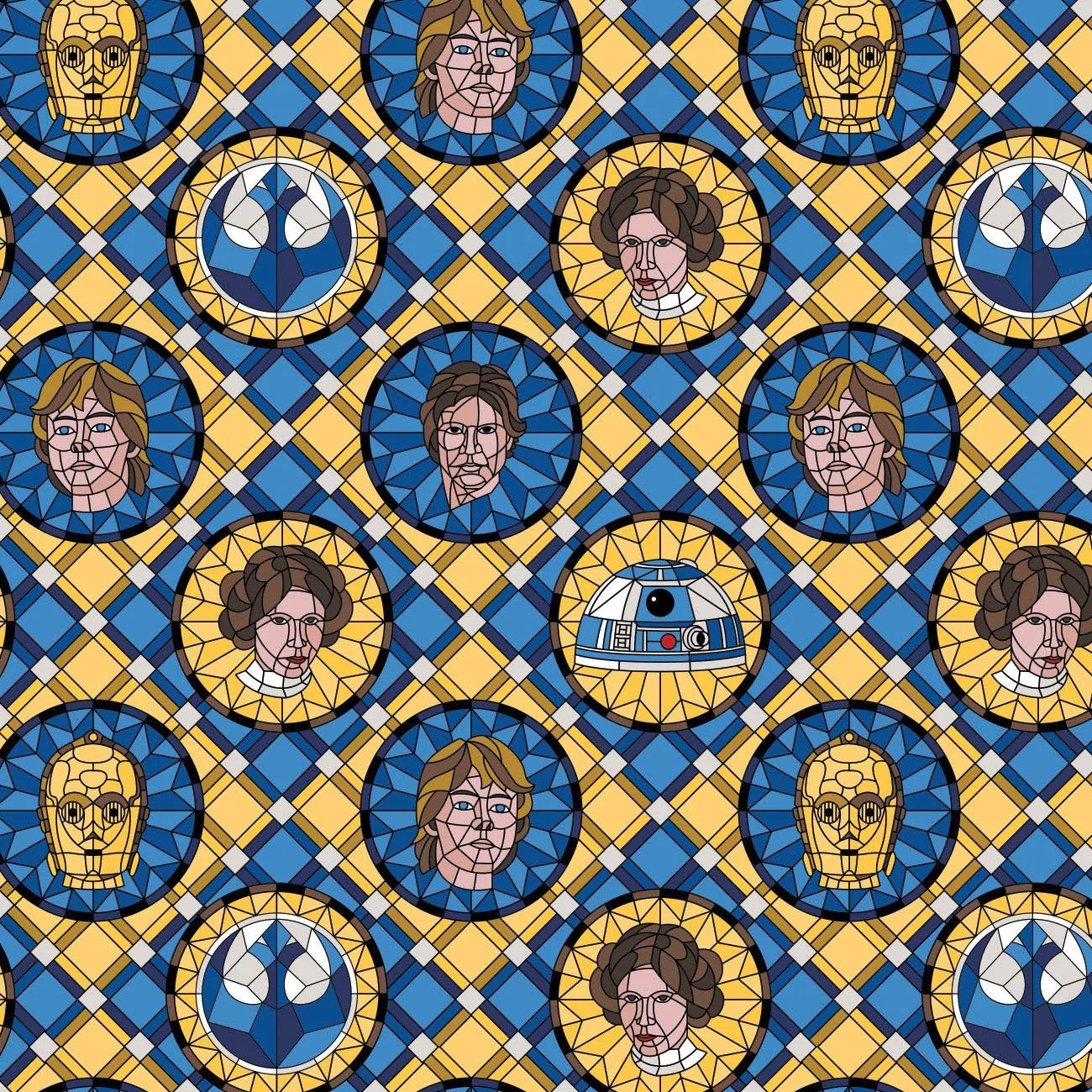 Star Wars Stained Glass - Rebel Coin - Multi 1 meter