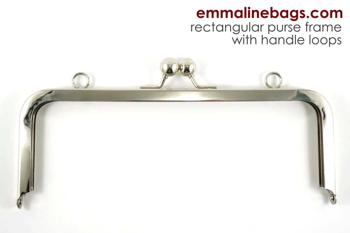 Emmaline Rectangular Purse Frame 8" With Loops - Nickel