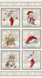 Blank A Purr-fect Holiday Season 24" Cat Panel - Black Rabbit Fabric Inc.
