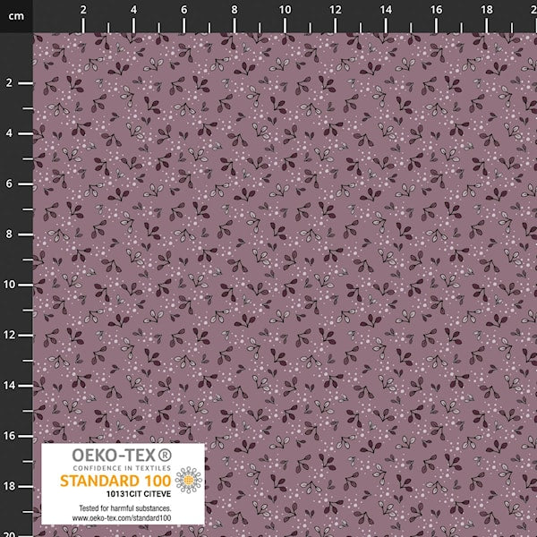 PRE-ORDER Stof The Sweetest Embrace Floral Sprig - Light Purple - Black Rabbit Fabric Inc.