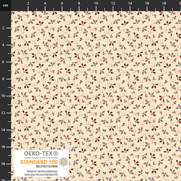 PRE-ORDER Stof The Sweetest Embrace Floral Sprig - Cream - Black Rabbit Fabric Inc.