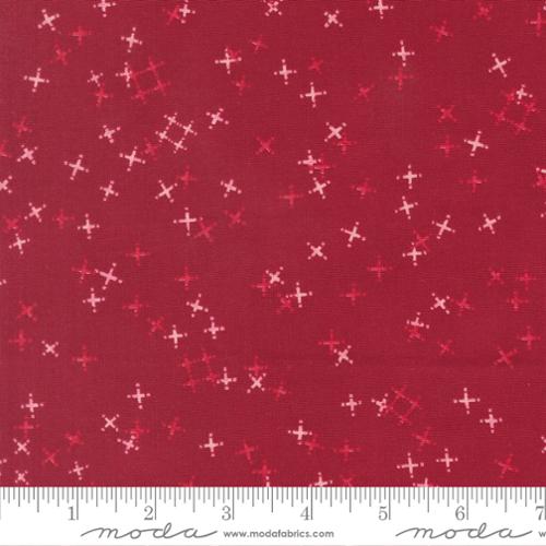 Moda Darling Peony Tiny Pluses - Cranberry