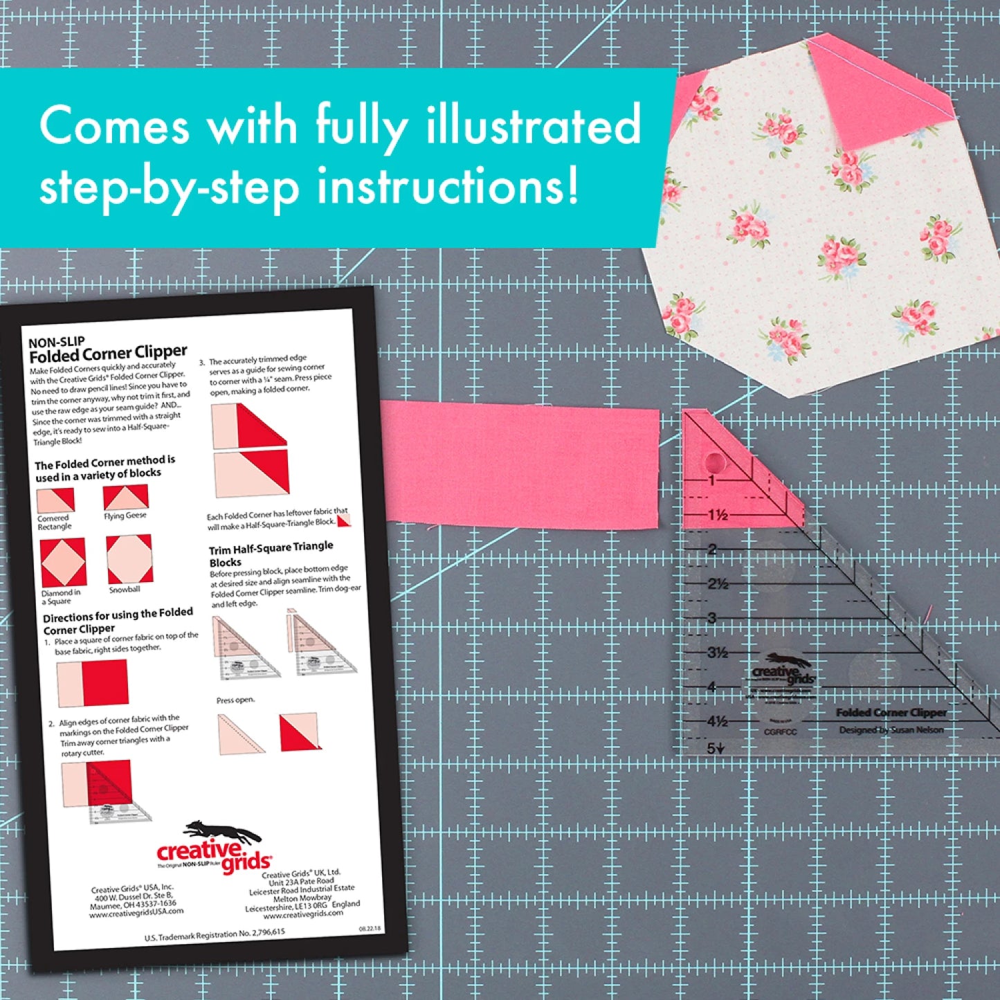 Creative Grids Quilt Ruler Folded Corner Clipper Tool