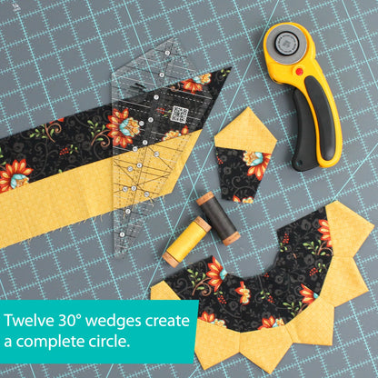 Creative Grids Quilt Ruler Starburst 30 Degree Triangle 9-1/2in