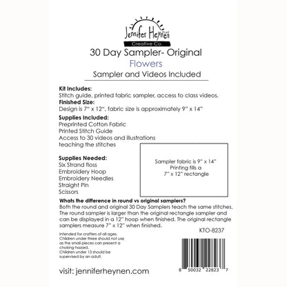 30 Day Sampler Flowers - Original - Black Rabbit Fabric Inc.