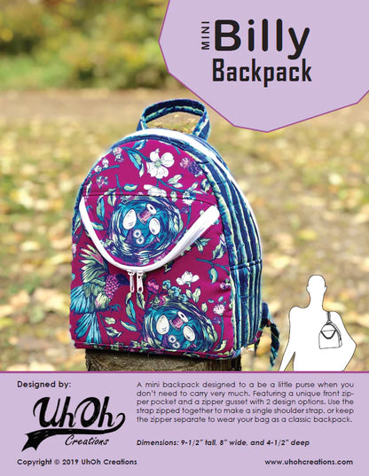 UhOh Creations - Billy Backpack Paper Pattern
