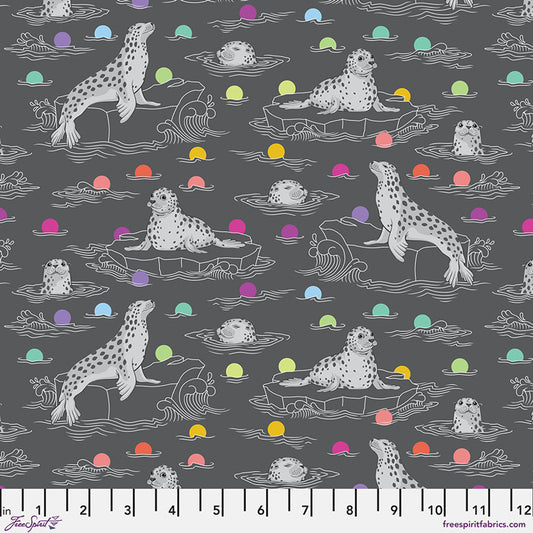 Tula Pink Graywork Seal the Deal - Carbon