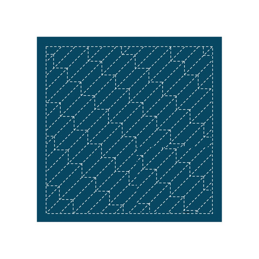 Sashiko Sampler Traditional Design Yabane - Navy