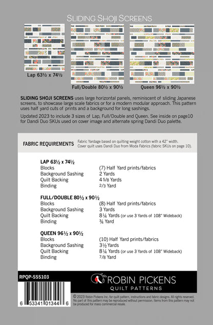 Paper Quilt Pattern - Sliding Shoji Screens