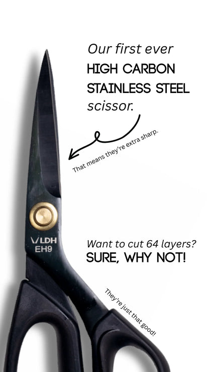 LDH Scissors Midnight Edition Ergonomic Scissors 9" - Black Rabbit Fabric Inc.