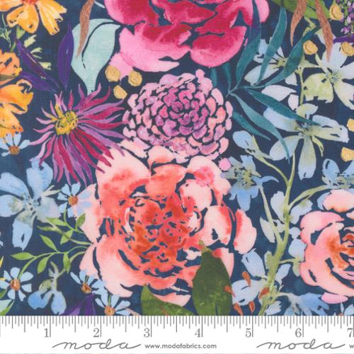 Moda Soulstice Midsummer Bloom - Navy - Black Rabbit Fabric Inc.
