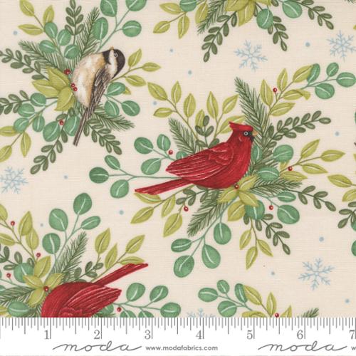 Moda When Snow Falls Winter Birds - Snowy White